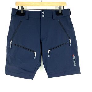 Stellar Equipment Shorts Size Small Mens Navy Soft Shell Hiking Cargo Outdoor